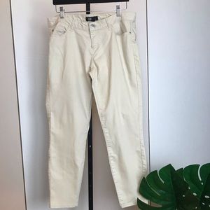 1. Faux Cream Denim Jeans Forever 21